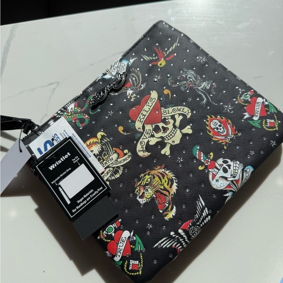 Ed Hardy Handbags - Ed Hardy Multicolor Tattoo Design Wristlet